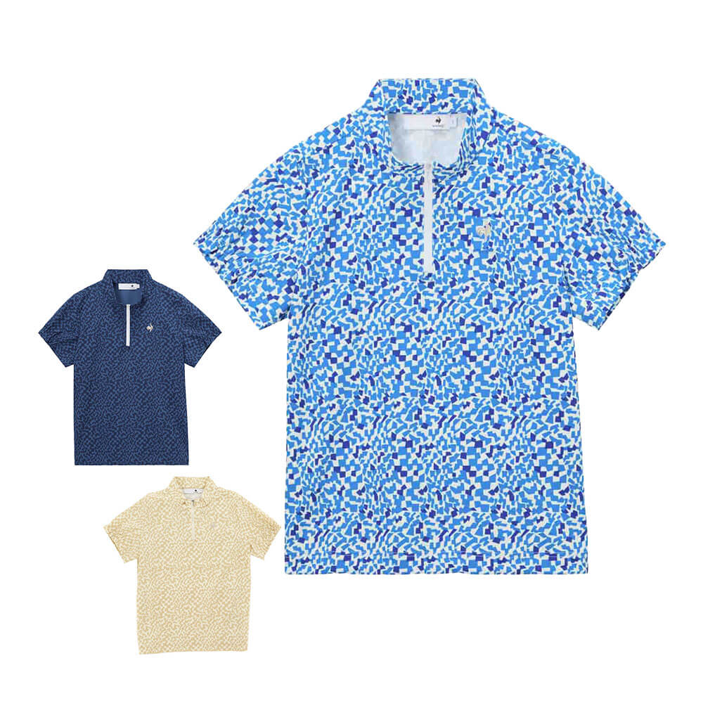 ルコック Le coq sportif　レディース ミナモ柄 半袖 ハーフジップシャツ LG6SHS81L　2026年モデル