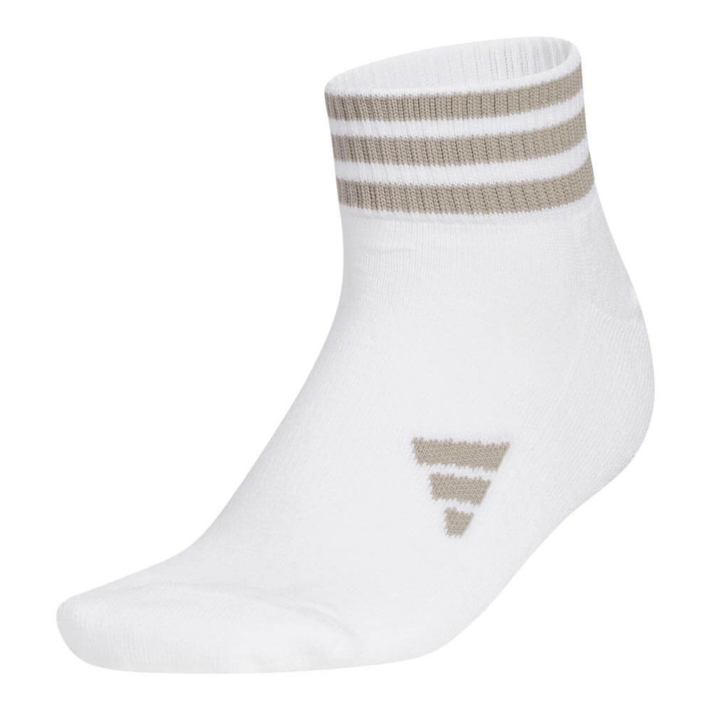 アディダス adidas レディース アンクル丈 スリーストライプス ソックス MGR64 JM0224 ホワイト/パテベージュ 2025年モデル